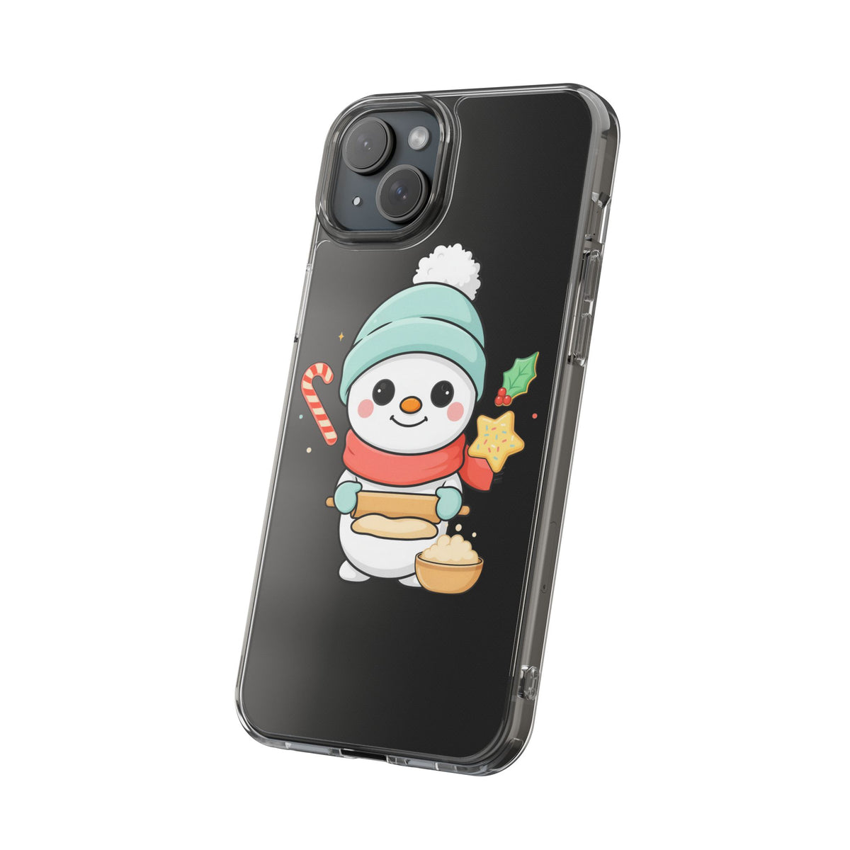 Christmas Snowman Phone Case, Cute Cookie Baker