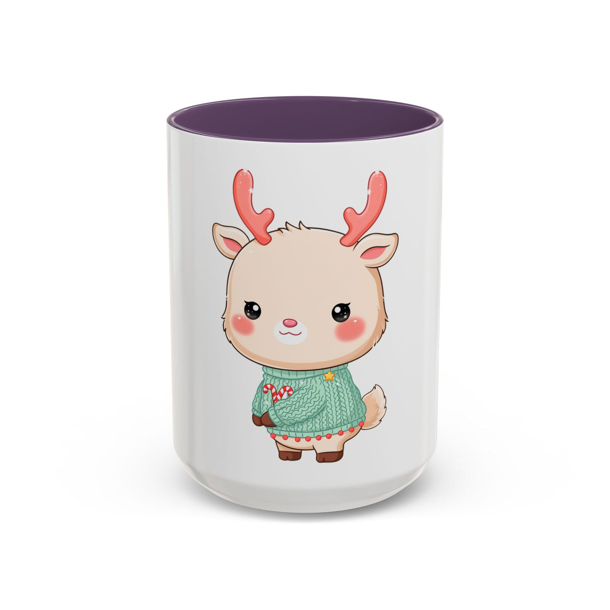 Kawaii Reindeer Christmas Mug – Cute Holiday Accent Coffee Mug