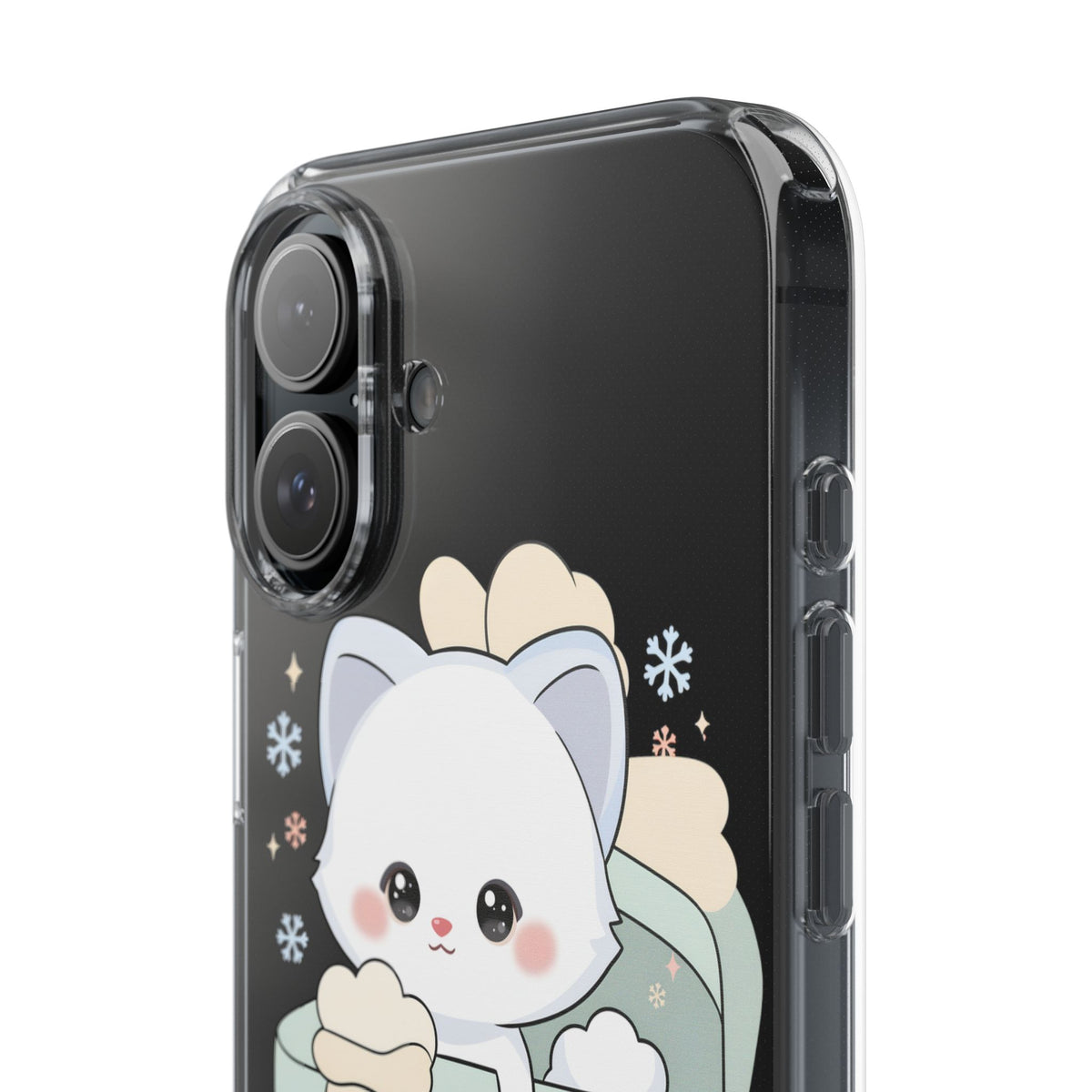 Kawaii Arctic Fox Clear Impact-Resistant Phone Case