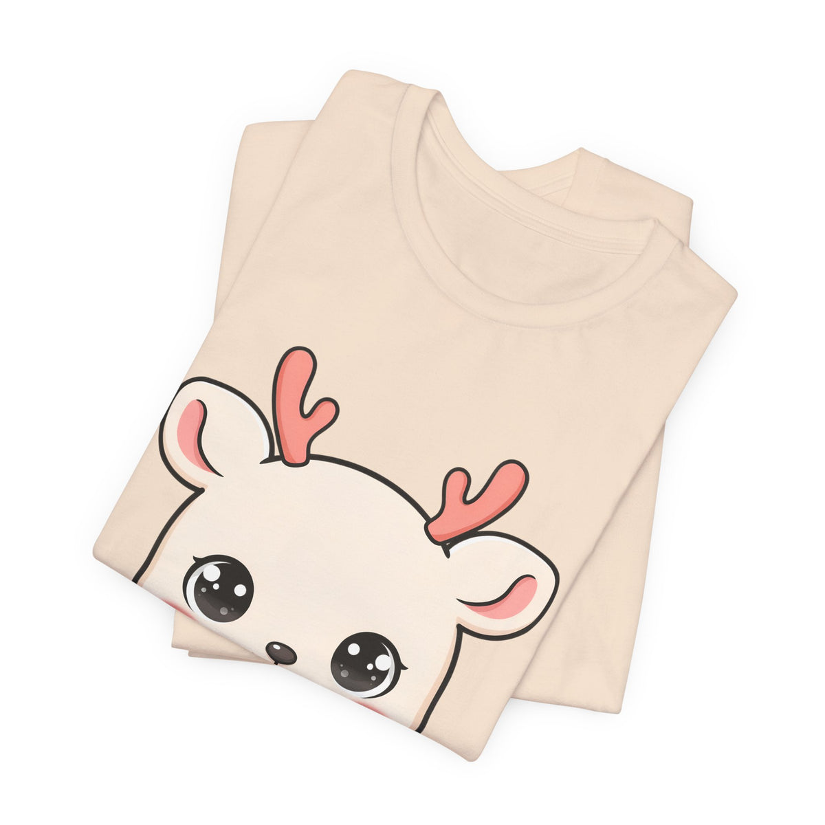 Kawaii Reindeer Christmas T-Shirt for Holiday Cheer