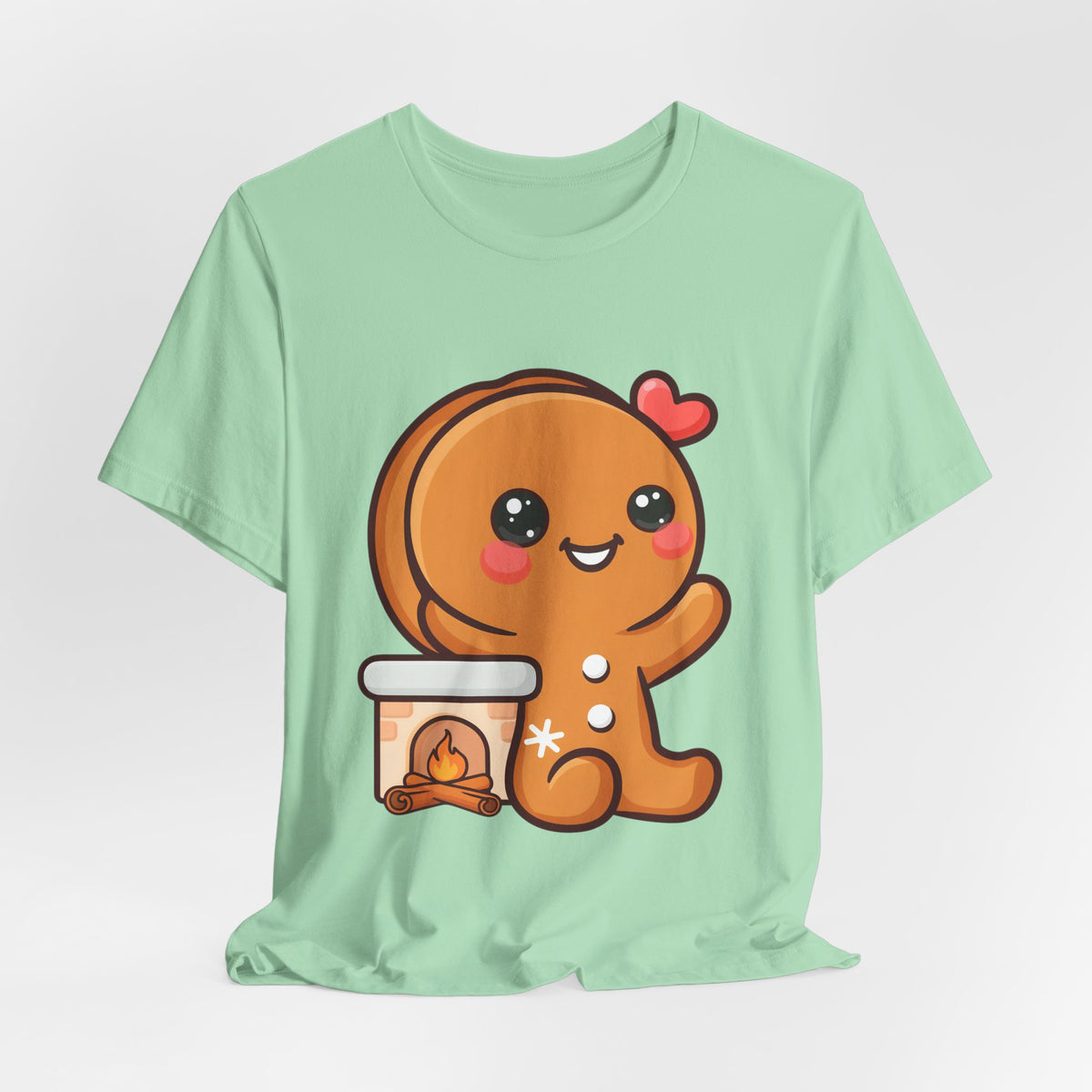 Christmas Gingerbread Man T-Shirt, Cozy Kawaii Holiday Tee