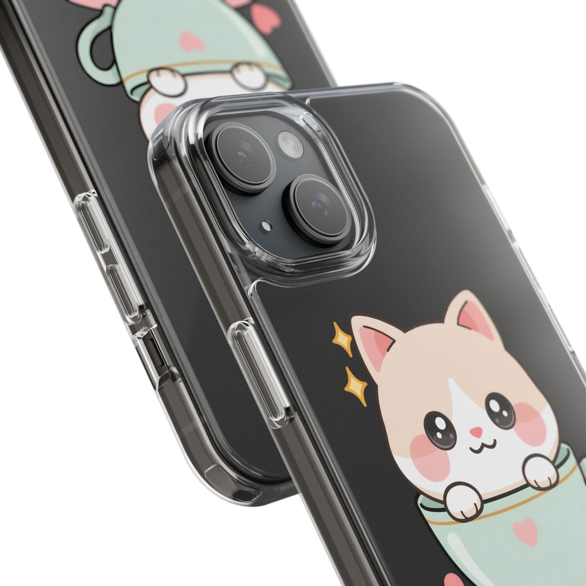 Kawaii Cat Phone Case, Cute Teacup Kitty Gift