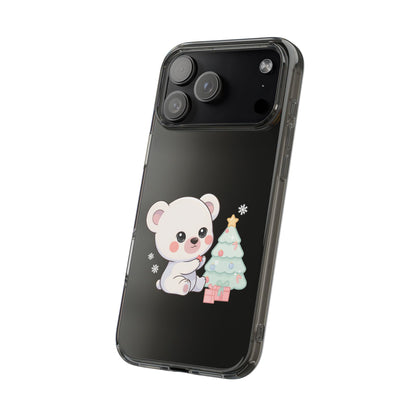 Christmas Polar Bear Phone Case, Kawaii Holiday Accessory