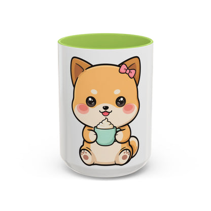 Kawaii Shiba Inu Coffee Mug, Cute Latte Lover Gift