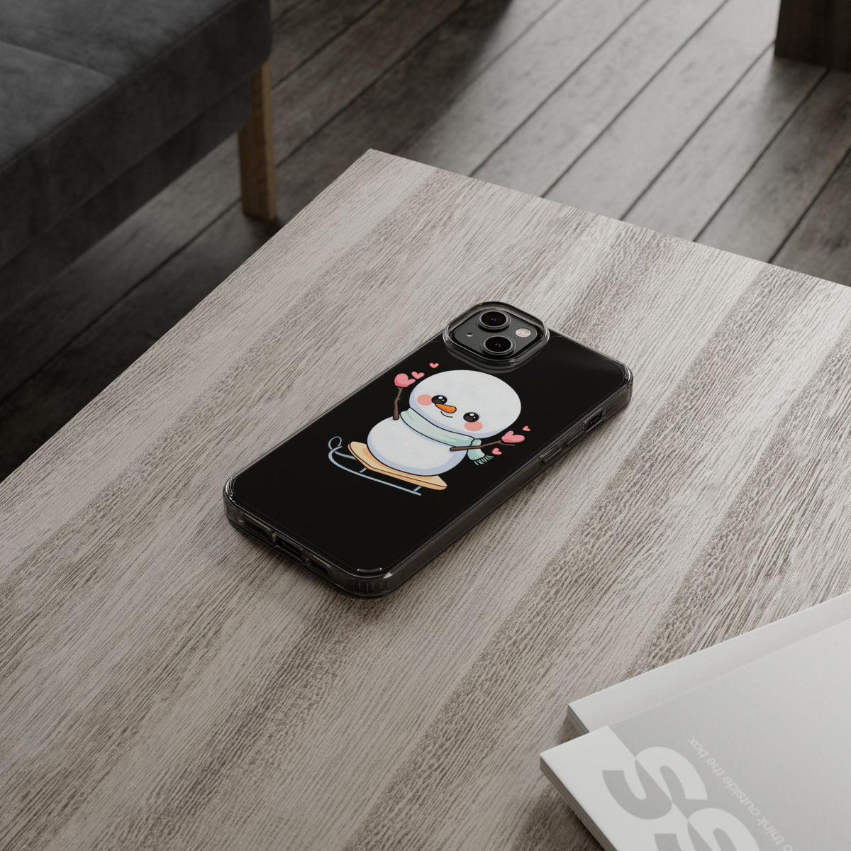 Kawaii Snowman Phone Case, Cute Winter Cheer