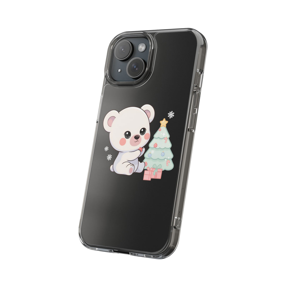 Christmas Polar Bear Phone Case, Kawaii Holiday Accessory