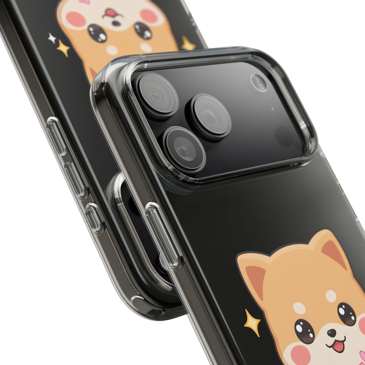 Kawaii Shiba Inu Gamer Phone Case, Clear Impact-Resistant