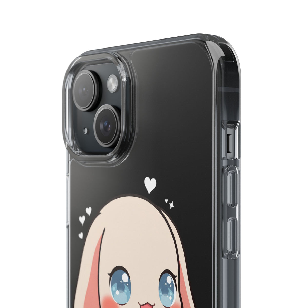 Kawaii Bunny Sushi Phone Case, Clear Impact-Resistant