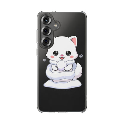 Kawaii Arctic Fox Phone Case, Cute Snow Day Gift