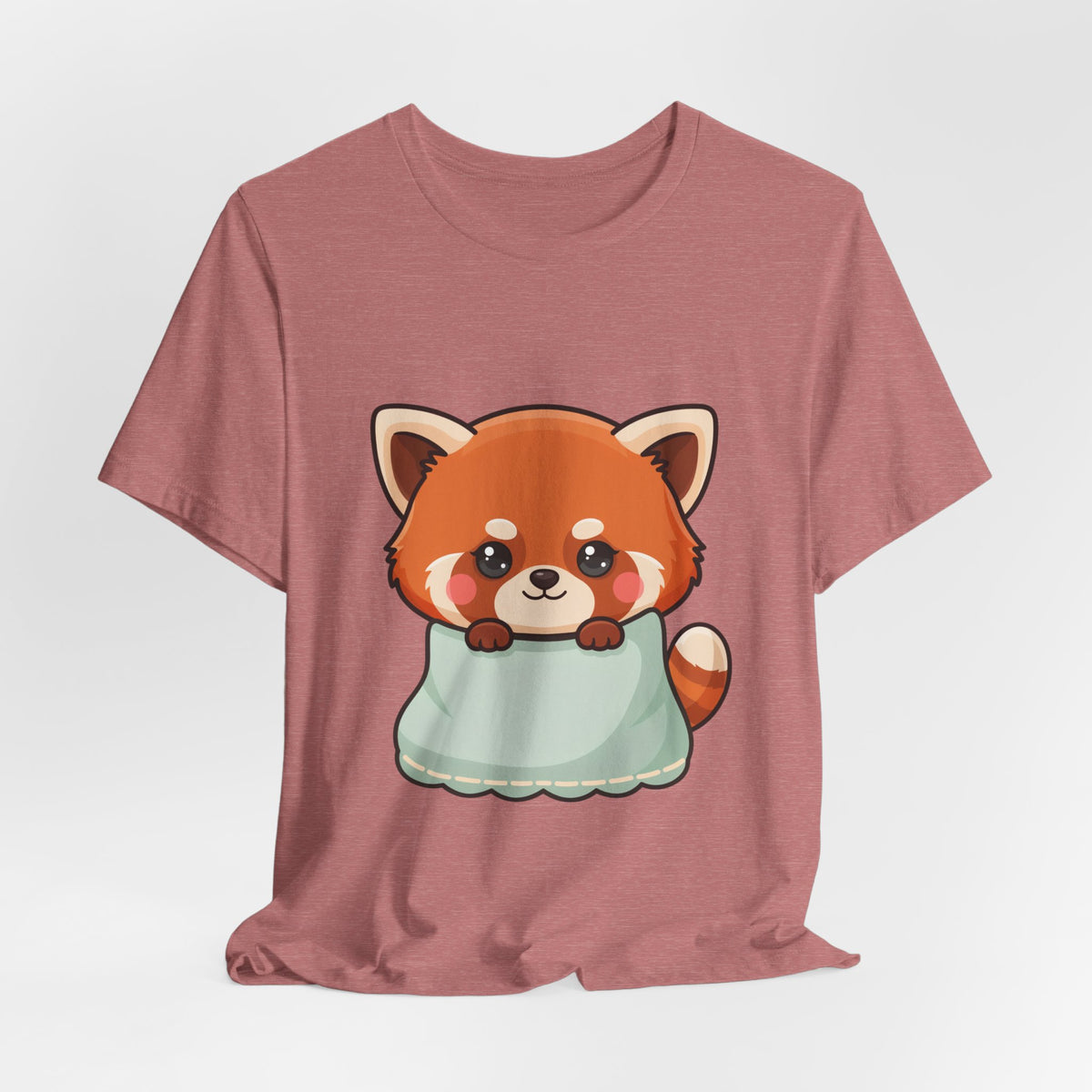 Kawaii Red Panda T-Shirt, Cozy Blanket Chibi Animal Tee