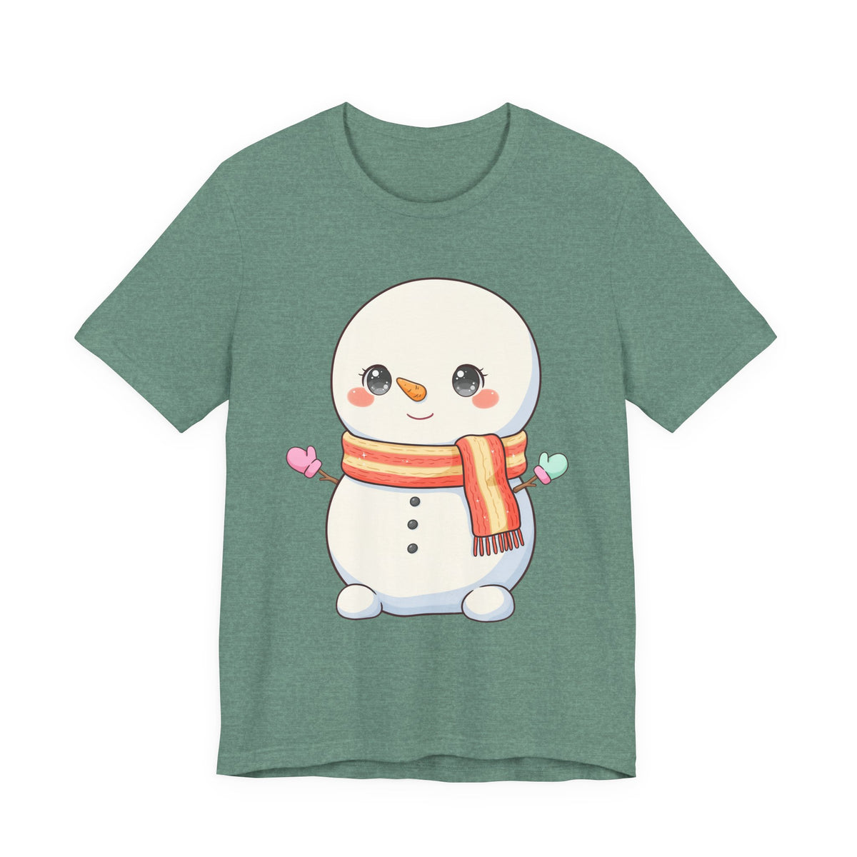 Kawaii Snowman Christmas T-Shirt for Cute Holiday Cheer