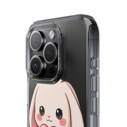 Kawaii Bunny Clear Phone Case with Heart