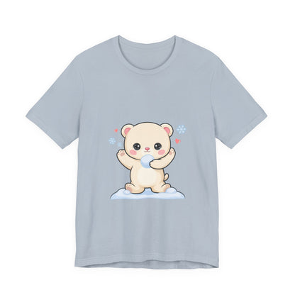 Kawaii Polar Bear Tee, Cute Snow Day Unisex Shirt