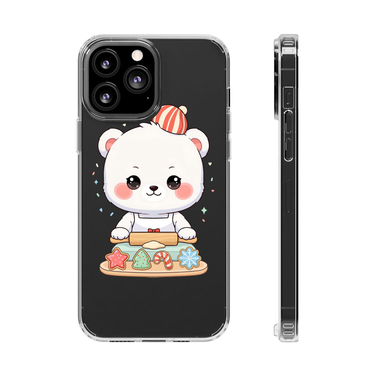 Christmas Bear Cookie Baking Clear Phone Case