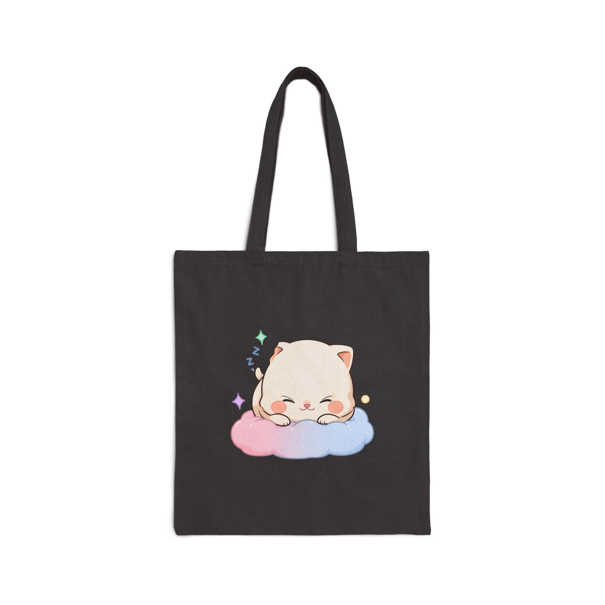 Kawaii Cat Tote Bag – Sleepy Cloud Cat