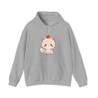 Kawaii Arctic Fox Christmas Hoodie, Unisex Heavy Blend