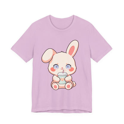 Kawaii Bunny Coffee T-Shirt: Cute Latte Lover Tee