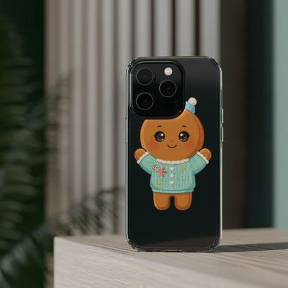 Kawaii Gingerbread Phone Case, Cute Christmas Sweater Cookie
