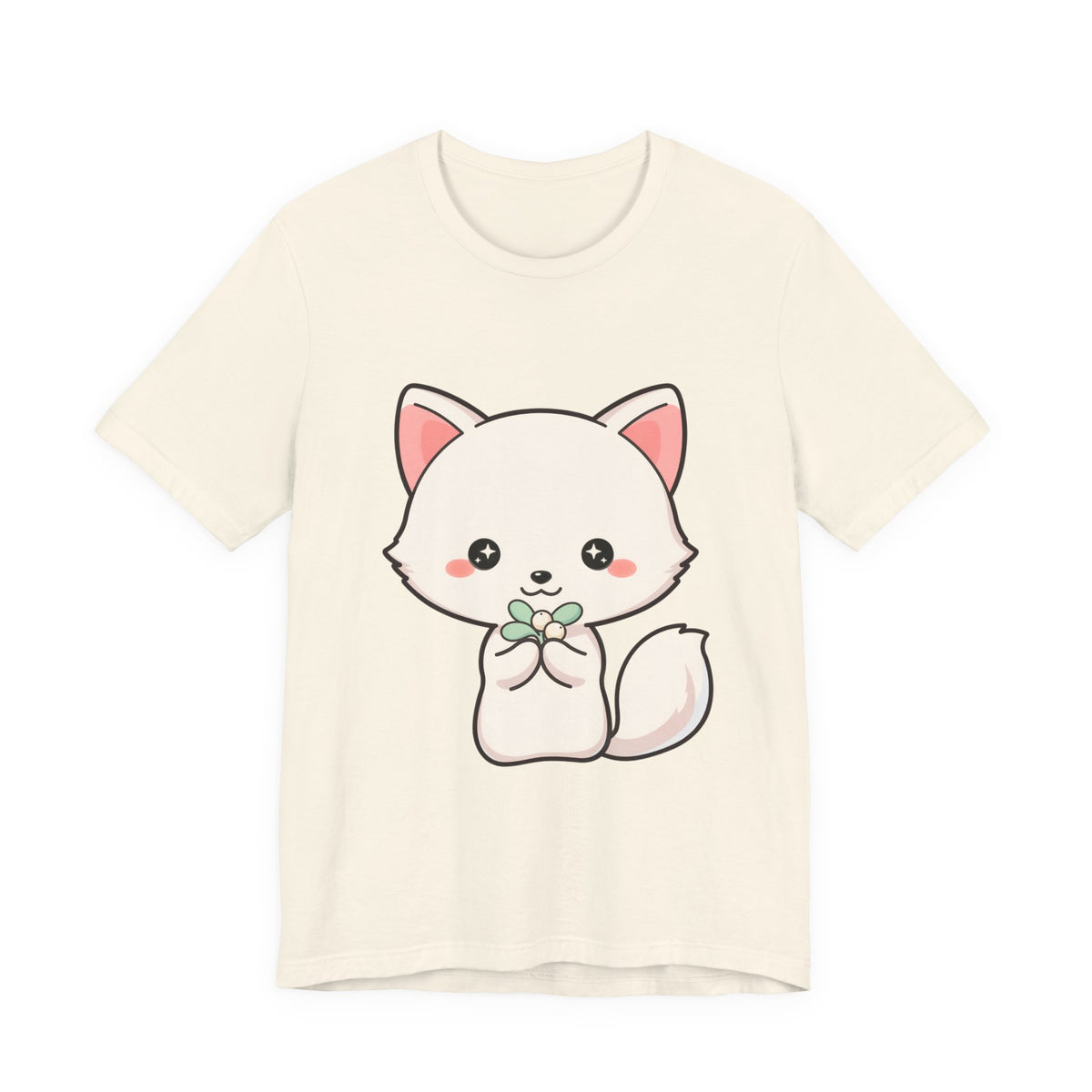 Christmas Fox T-Shirt, Cute Mistletoe Kawaii Tee