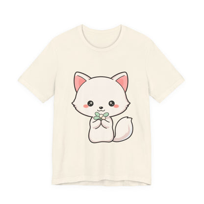 Christmas Fox T-Shirt, Cute Mistletoe Kawaii Tee