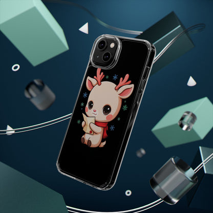 Christmas Reindeer Clear Impact-Resistant Phone Case