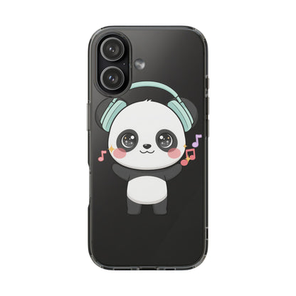 Kawaii Panda Phone Case with Headphones