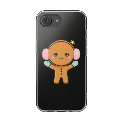 Kawaii Gingerbread Phone Case, Cute Winter Character