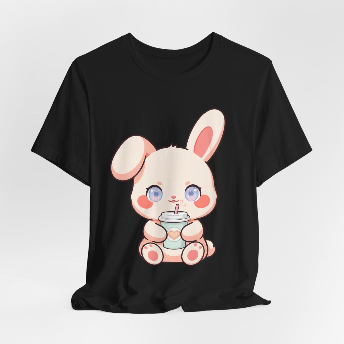 Kawaii Bunny Coffee T-Shirt: Cute Latte Lover Tee