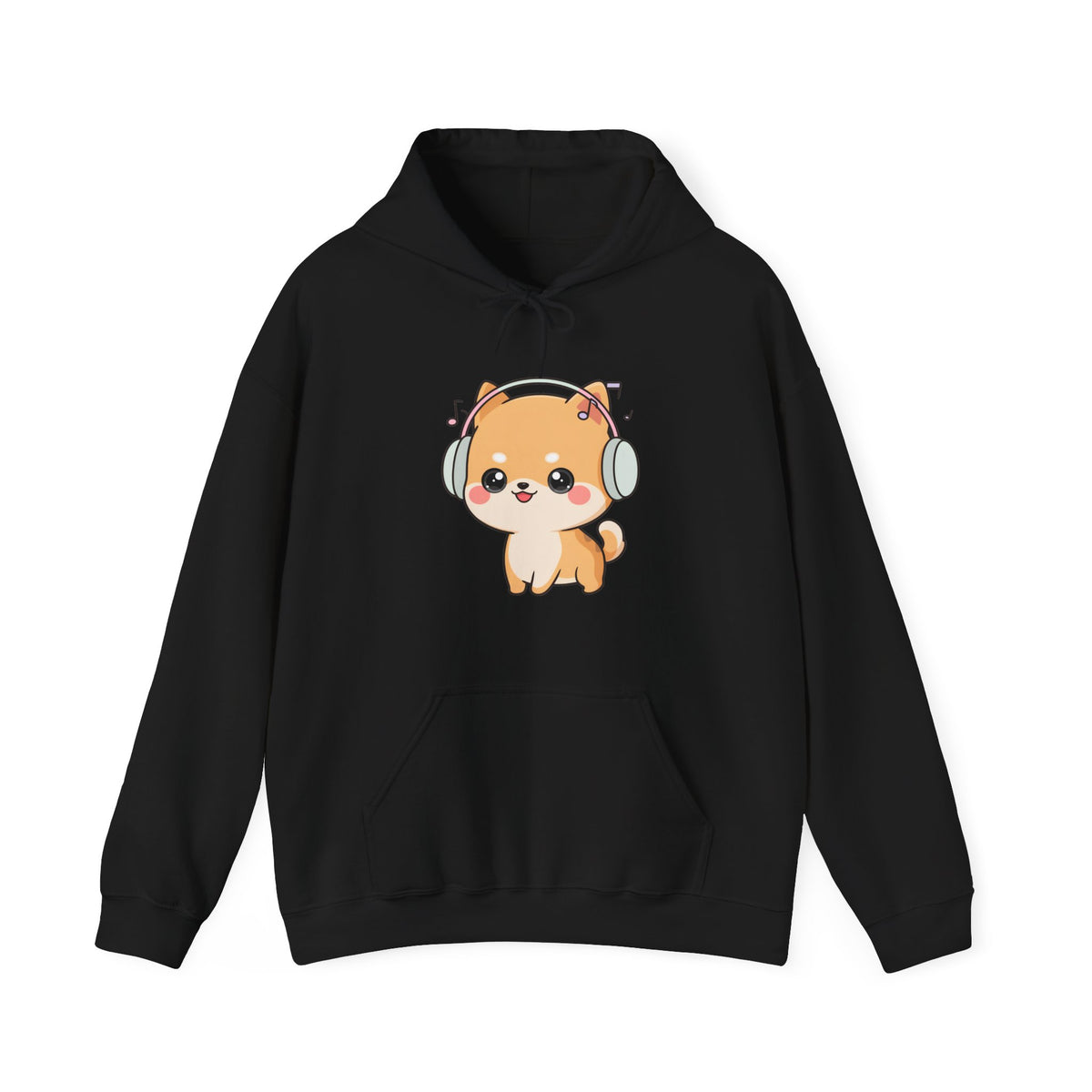 Kawaii Shiba Inu Hoodie for Cozy Music Lovers