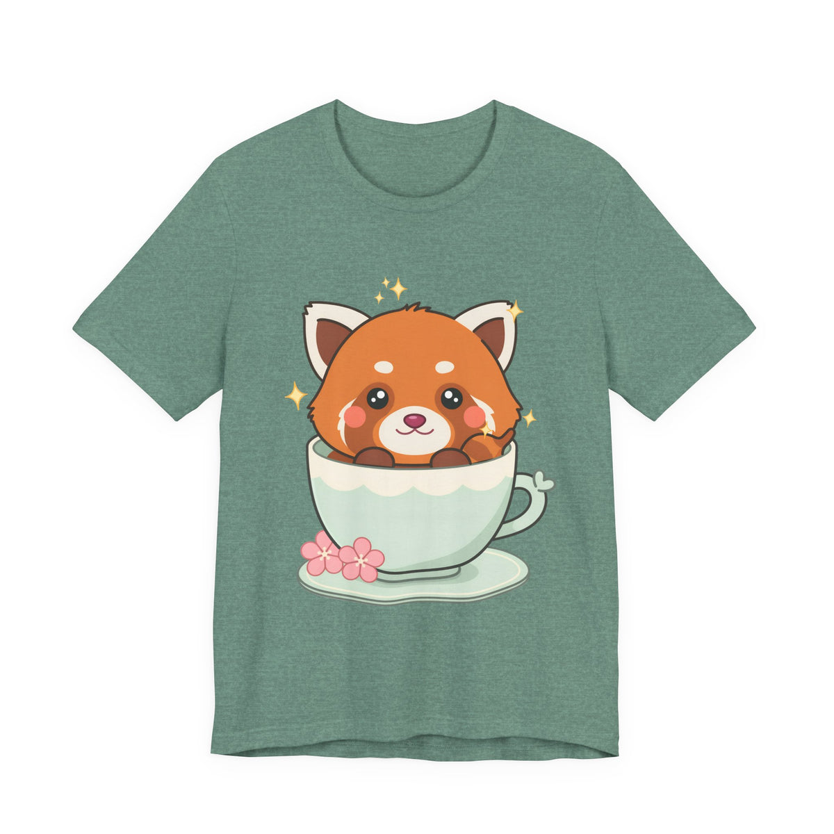 Kawaii Red Panda T-Shirt, Cute Tea Lover Gift