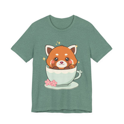 Kawaii Red Panda T-Shirt, Cute Tea Lover Gift
