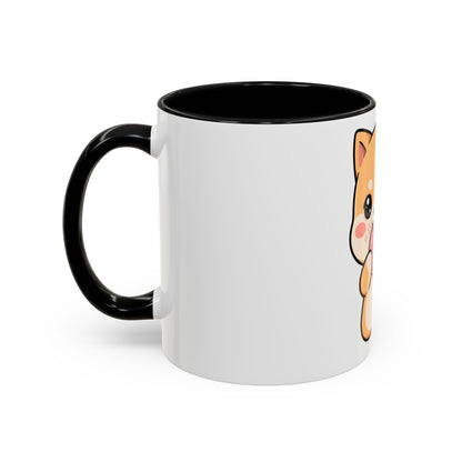 Shiba Inu Donut Mug, Kawaii Accent Coffee Mug