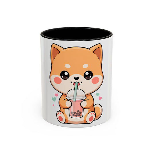 Shiba Inu Bubble Tea Mug, Cute Kawaii Accent Coffee Mug