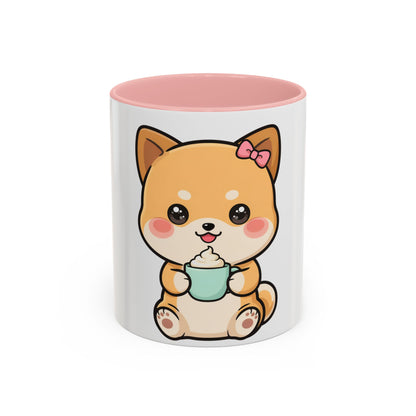 Kawaii Shiba Inu Coffee Mug, Cute Latte Lover Gift