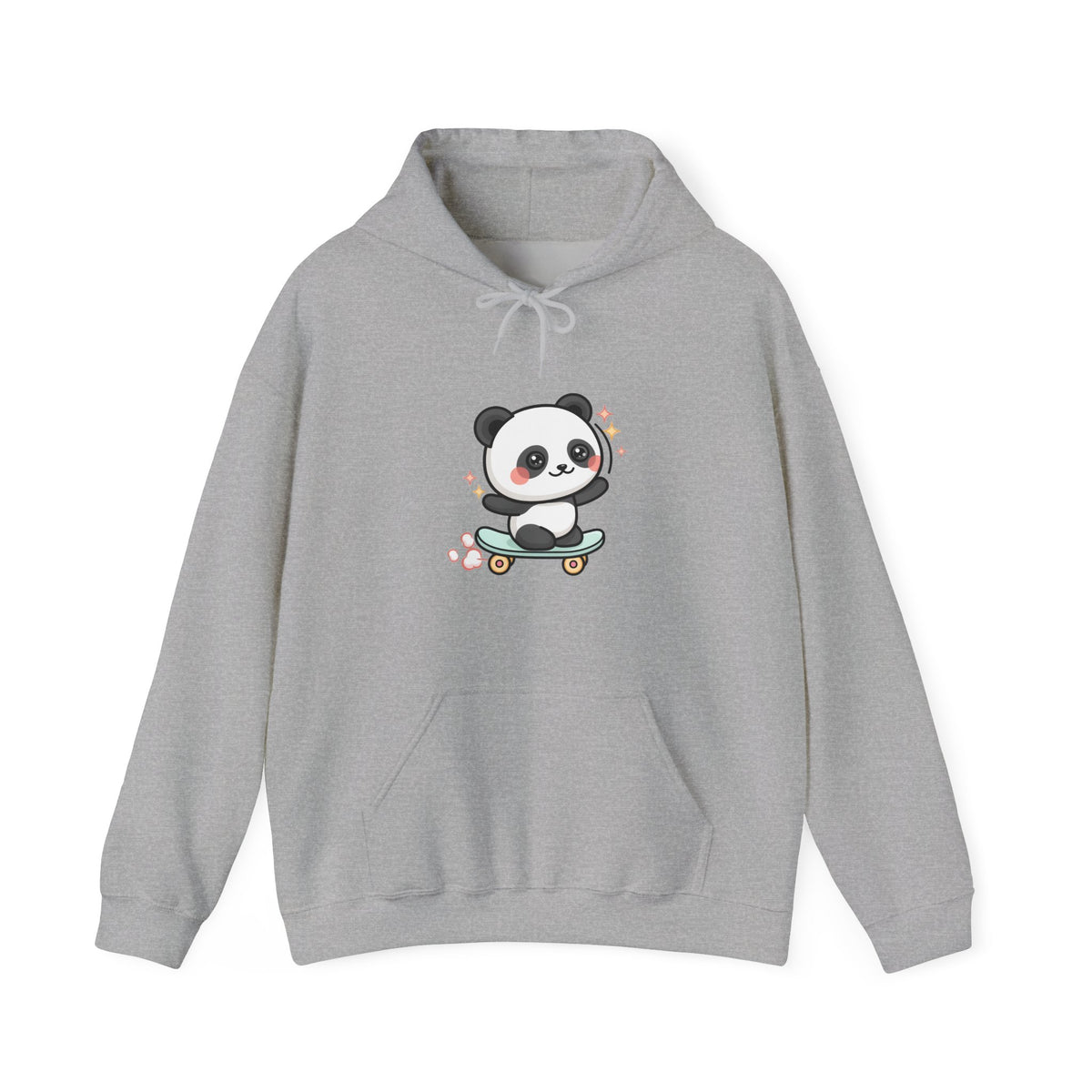 Kawaii Skateboard Panda Hoodie, Cute Chibi Animal Sweatshirt
