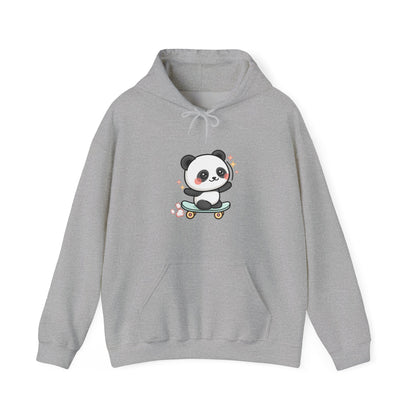 Kawaii Skateboard Panda Hoodie, Cute Chibi Animal Sweatshirt