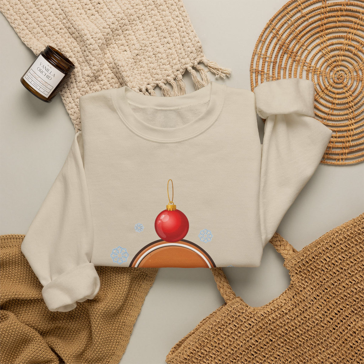 Gingerbread Christmas Sweatshirt, Cute Holiday Crewneck