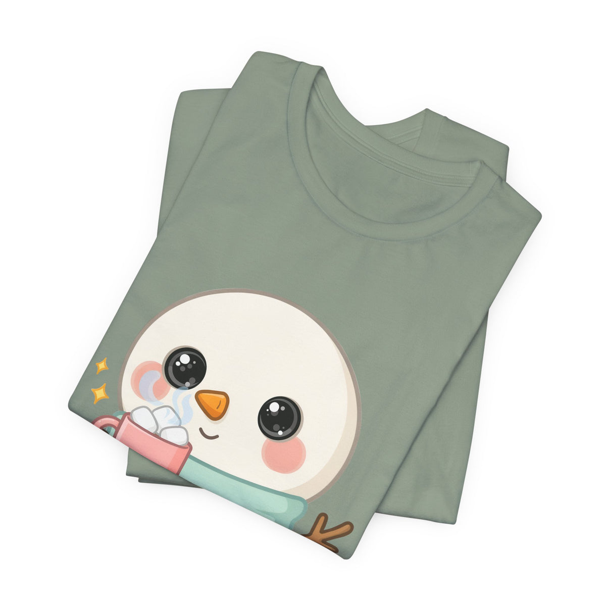 Kawaii Snowman T-Shirt for Cozy Cocoa Breaks