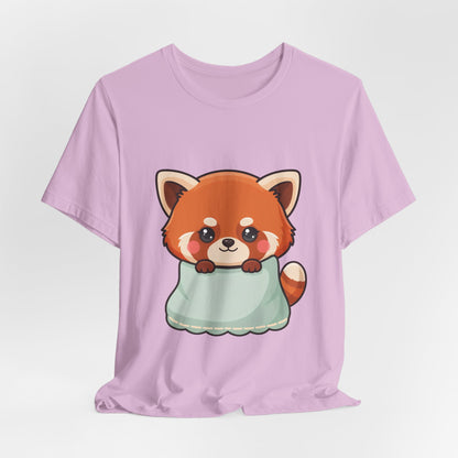 Kawaii Red Panda T-Shirt, Cozy Blanket Chibi Animal Tee