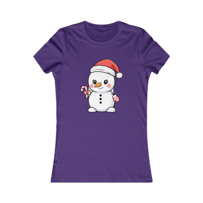 Kawaii Snowman Christmas Women's Tee for Holiday Cheer