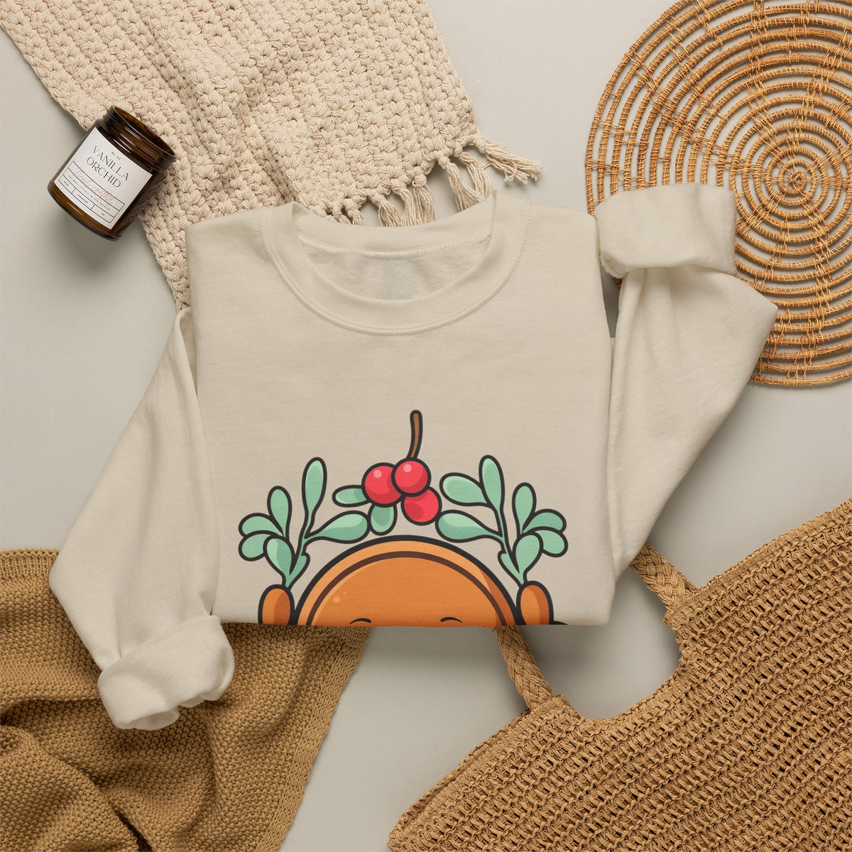 Kawaii Gingerbread Sweatshirt, Cute Christmas Crewneck