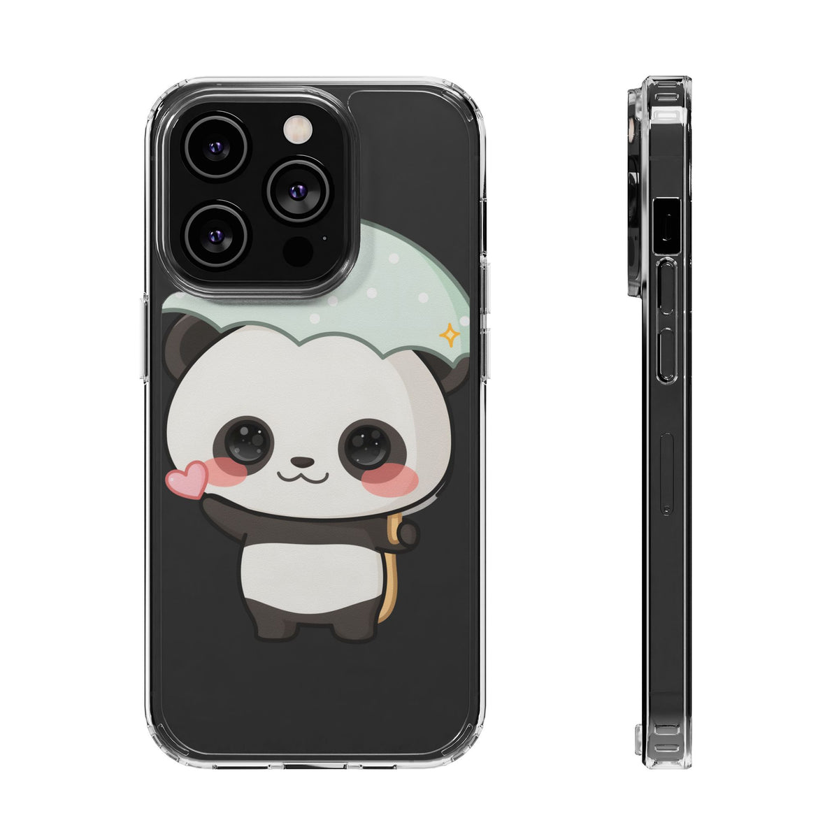 Kawaii Panda Clear Impact-Resistant Phone Case