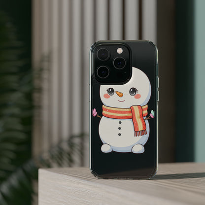 Kawaii Snowman Phone Case – Cute Christmas Clear Case