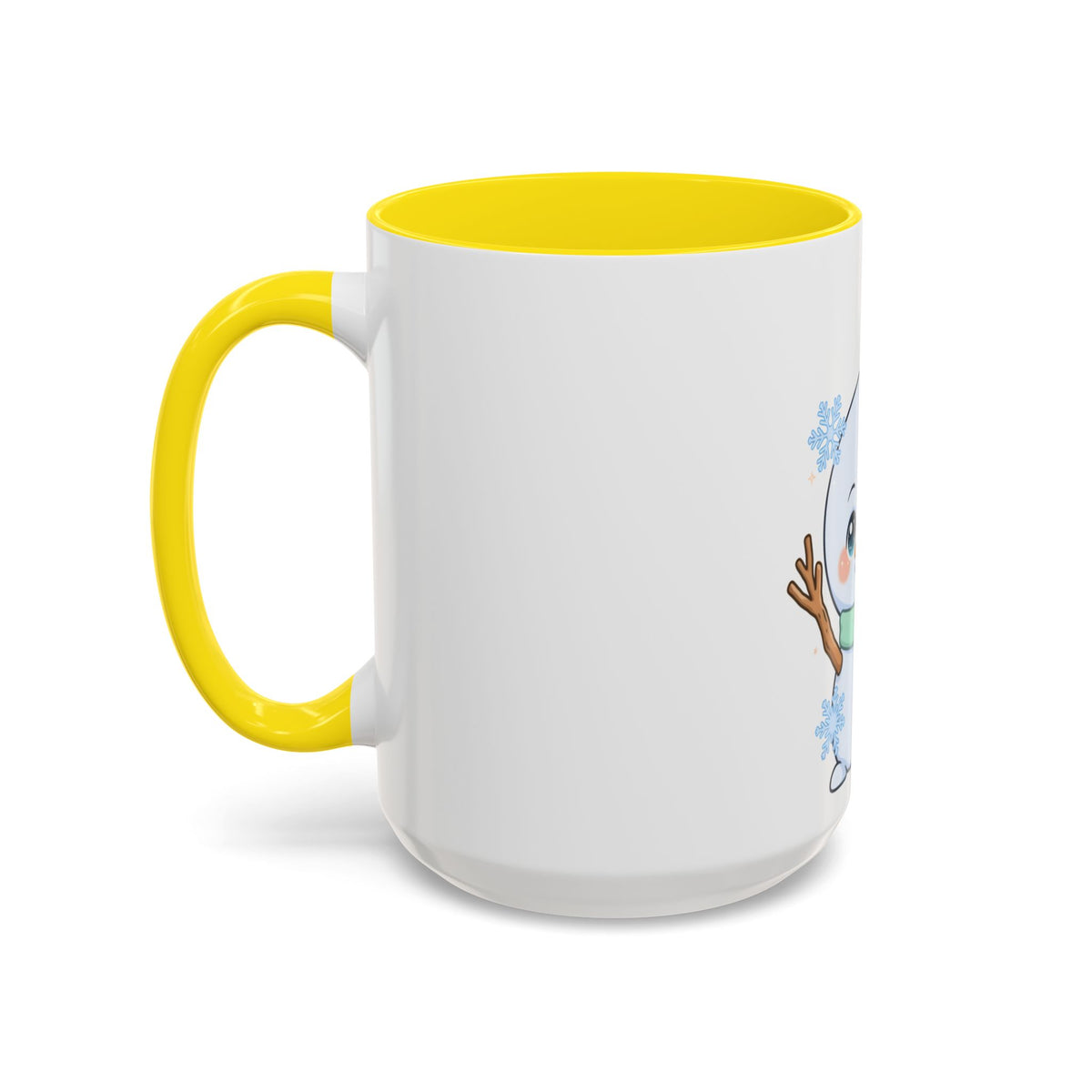 Kawaii Snowman Accent Coffee Mug for Winter Fans