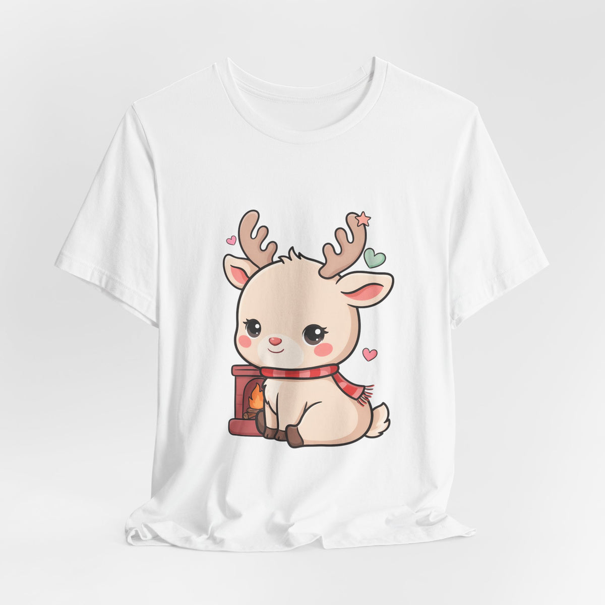 Kawaii Reindeer T-Shirt for Cozy Christmas Fans