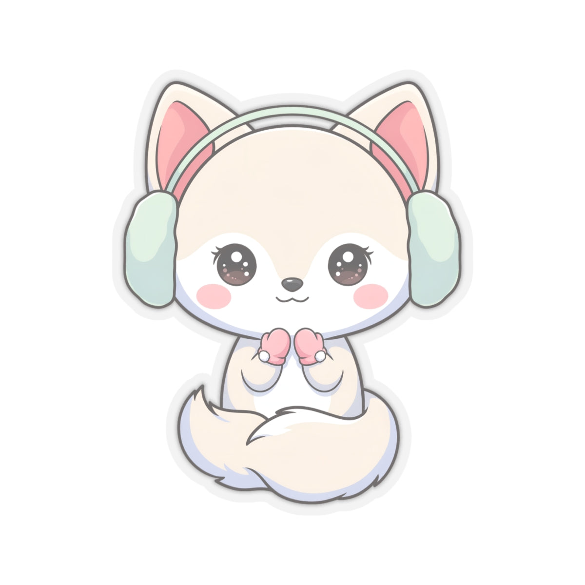 Kawaii Arctic Fox Sticker for Cozy Winter Vibes