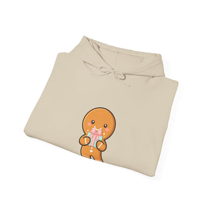 Gingerbread Gift Hoodie, Cute Christmas Unisex Sweatshirt