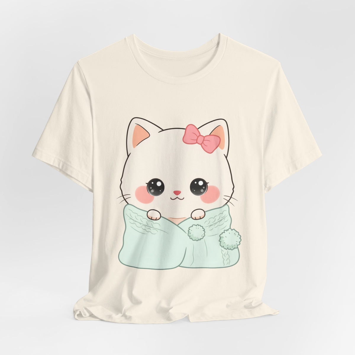 Kawaii Cat T-Shirt, Cozy Blanket Kitty for Cat Lovers