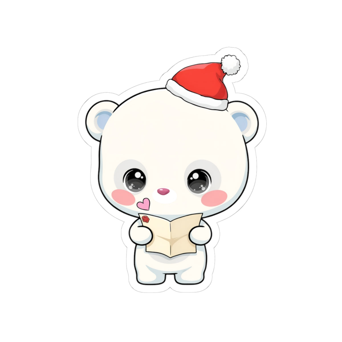 Christmas Polar Bear Sticker for Cozy Holiday Cheer