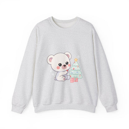 Kawaii Polar Bear Christmas Sweatshirt for Cozy Tree Trimming